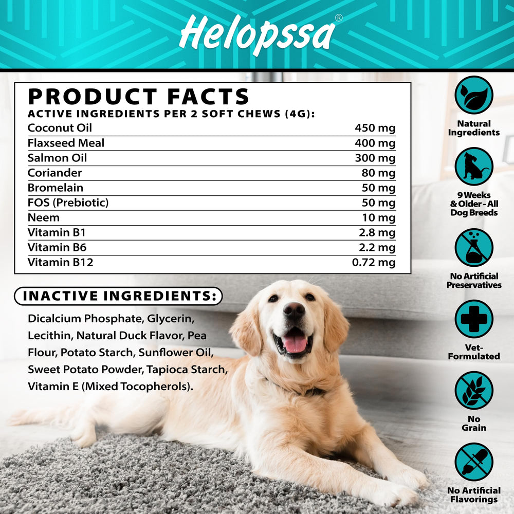 Helopssa neem-rich chews—natural support for flea prevention.