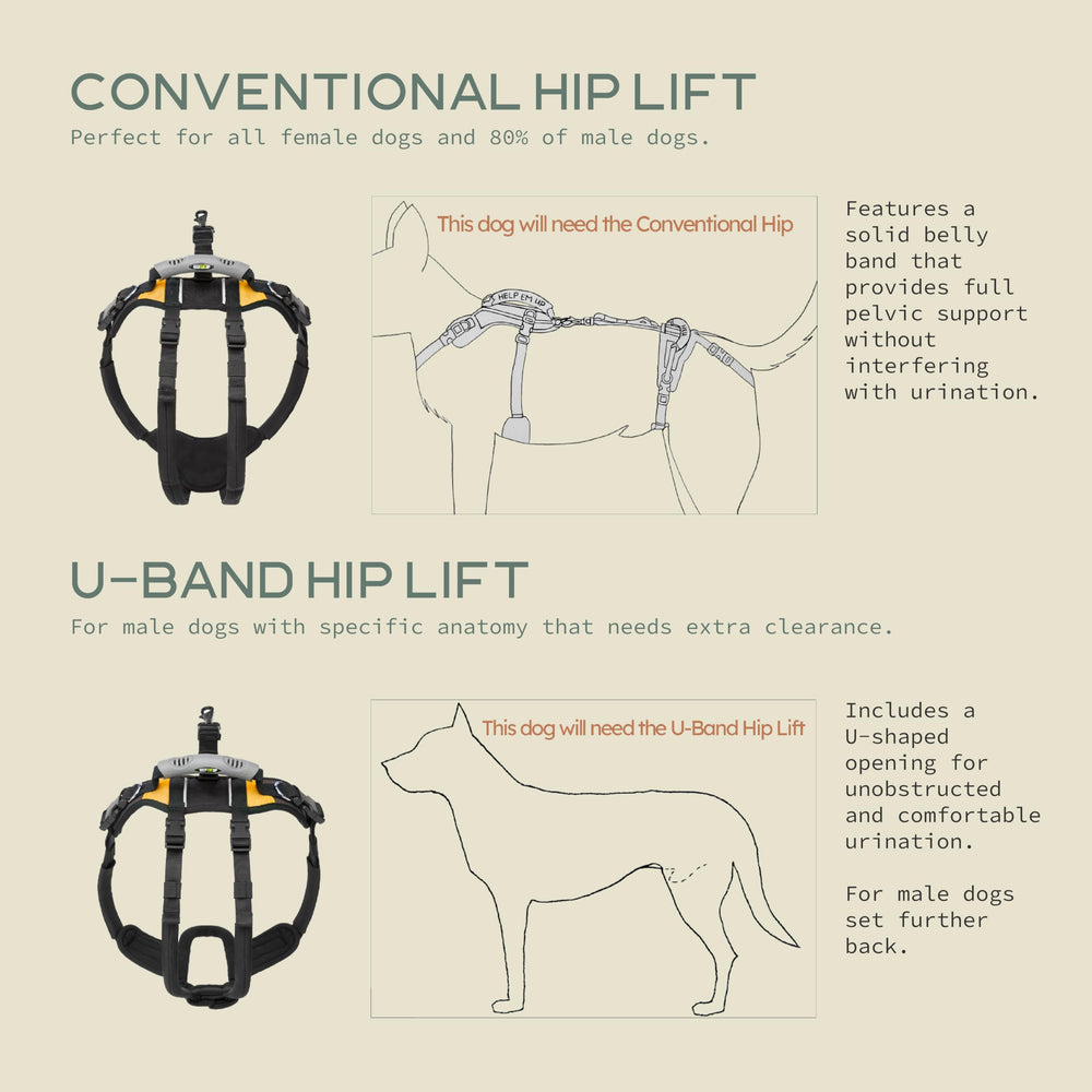 Hip lift technology provides balanced weight distribution in Help 'Em Up harness.