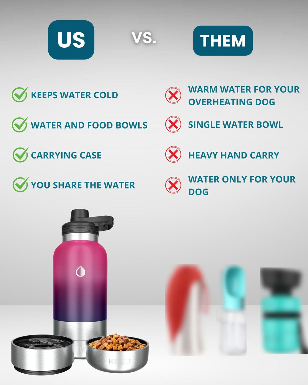 Hemli 7 oz detachable dog food bowl offers convenient meals on outings.