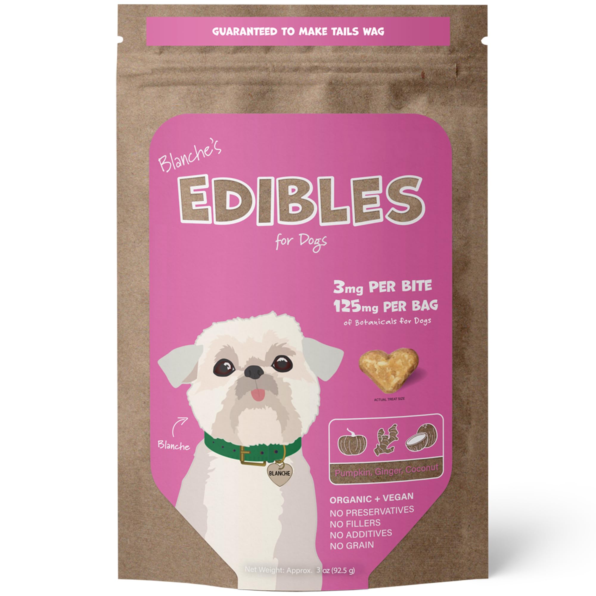 Hemp Dog Health Blanche calming treats packaging for calm moments