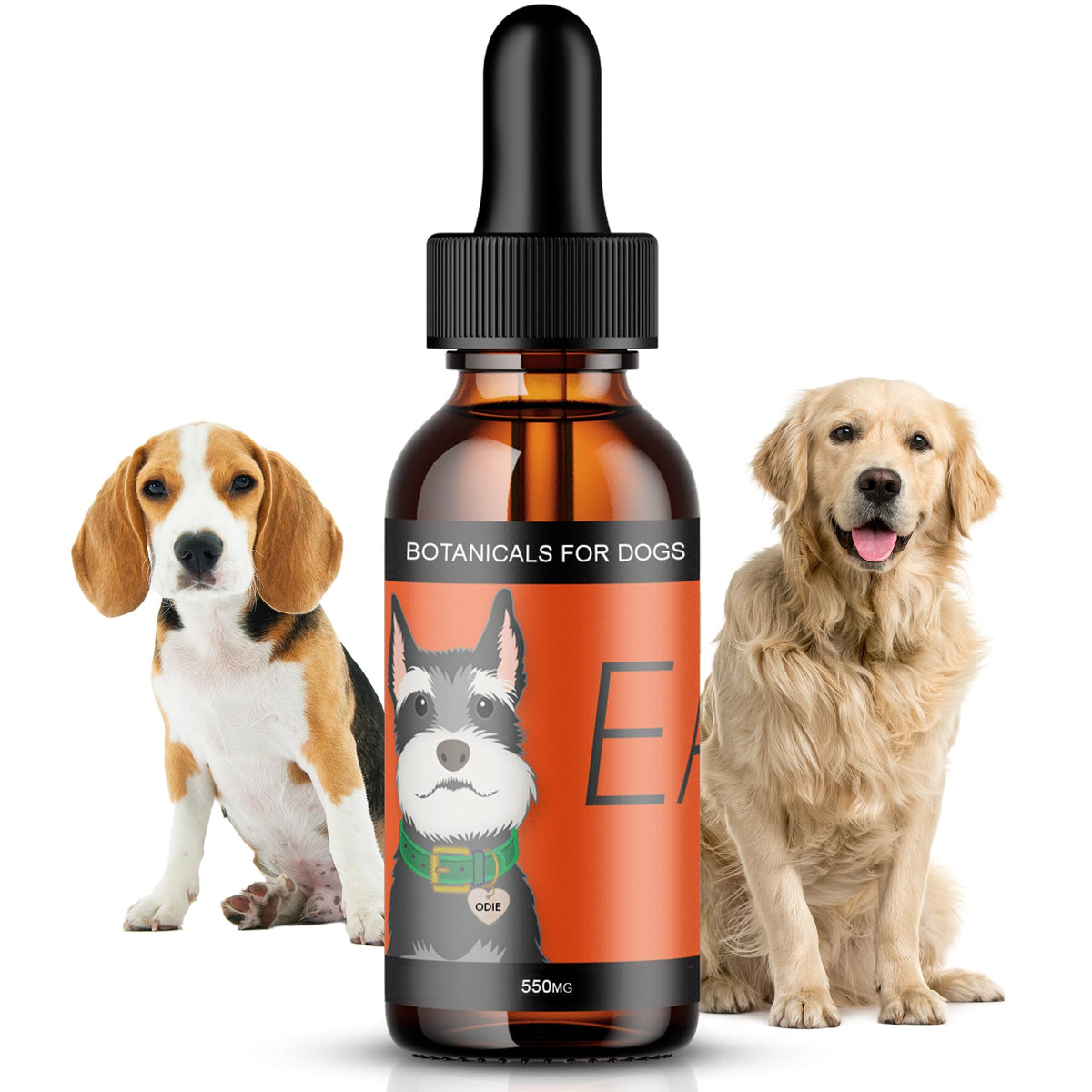 Hemp Dog Health Ease bottle pour for easy daily administration and mobility support.