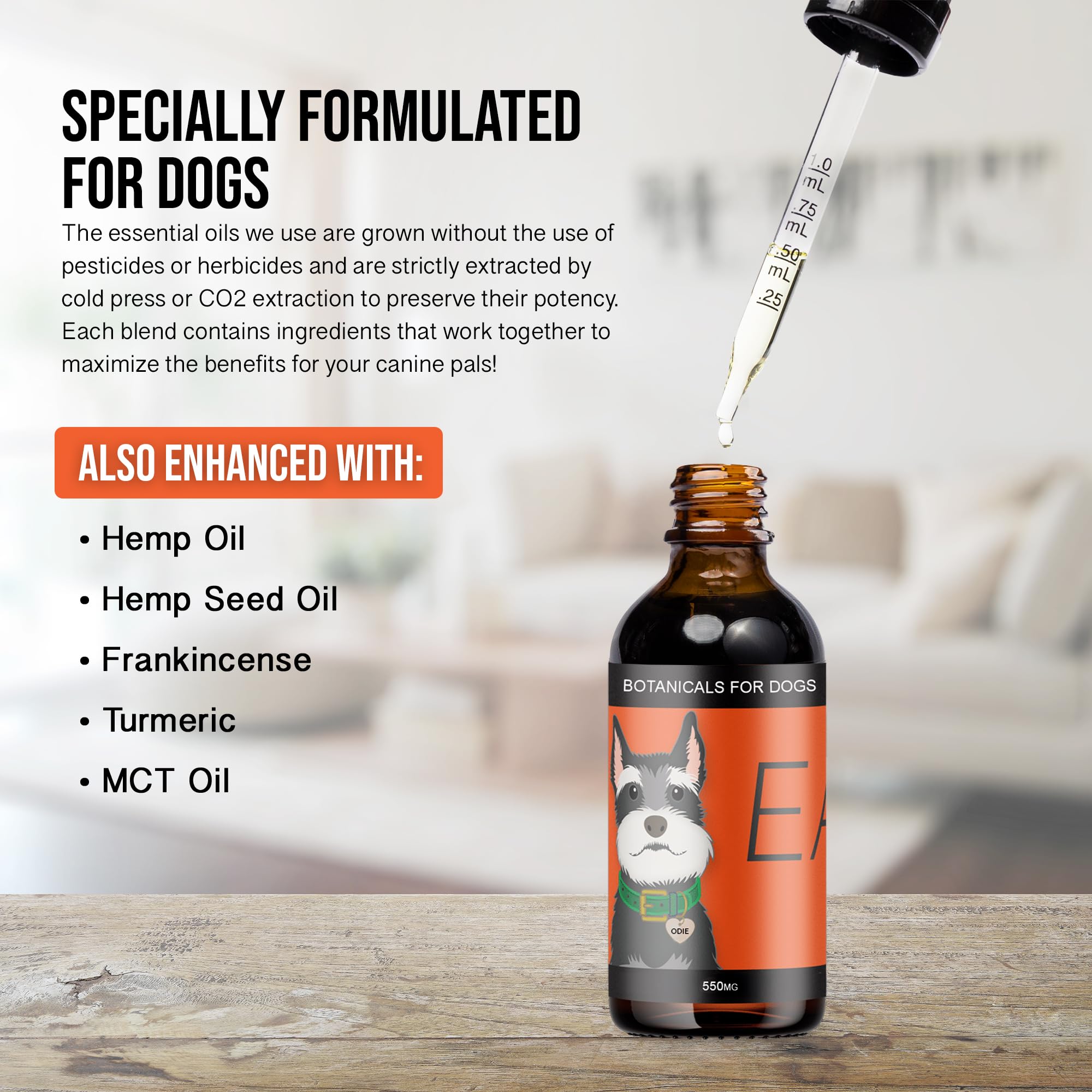Hemp Dog Health Ease packaging on shelf ready for everyday use.