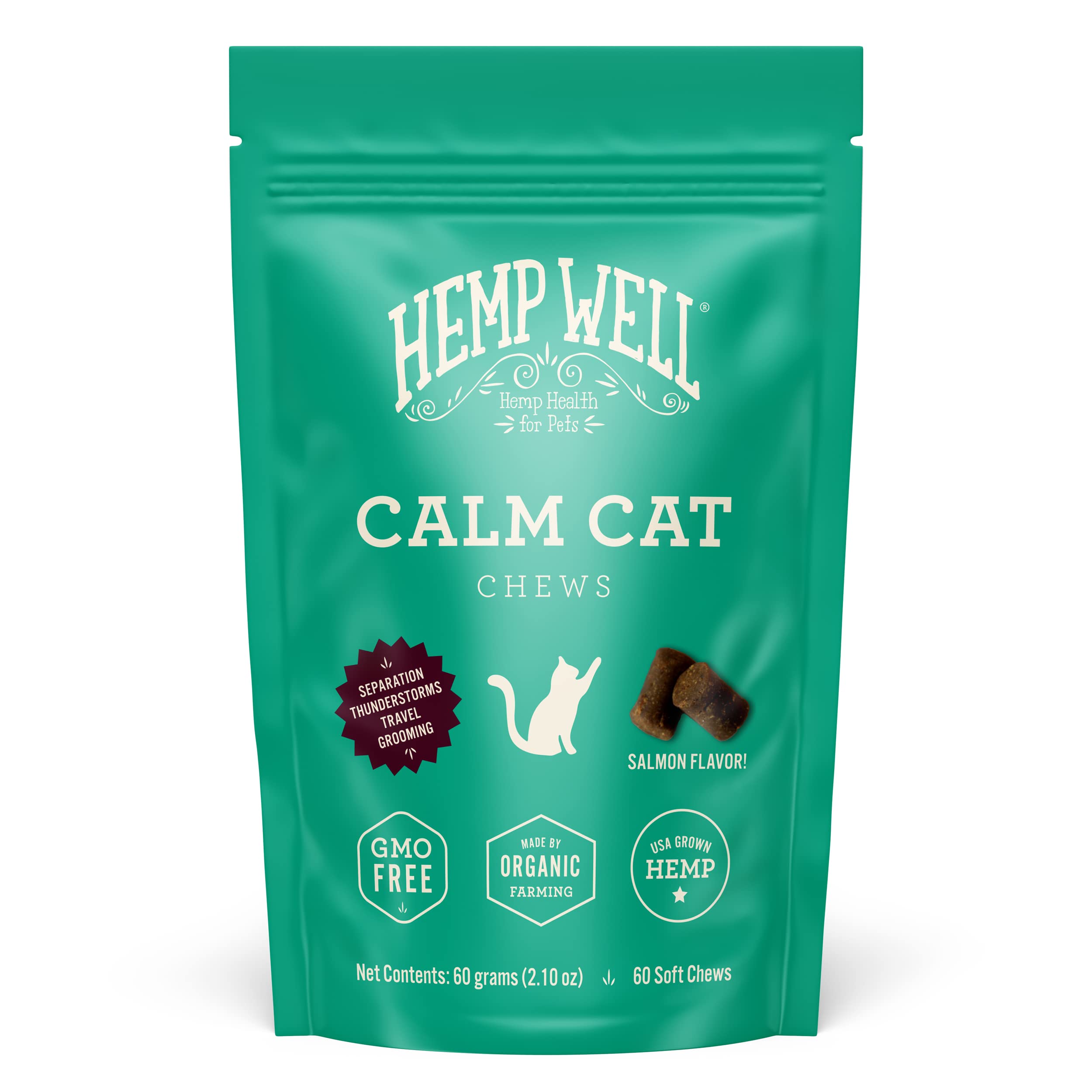 Hemp Well Calm Cat Soft Chews packaging for daily calm.