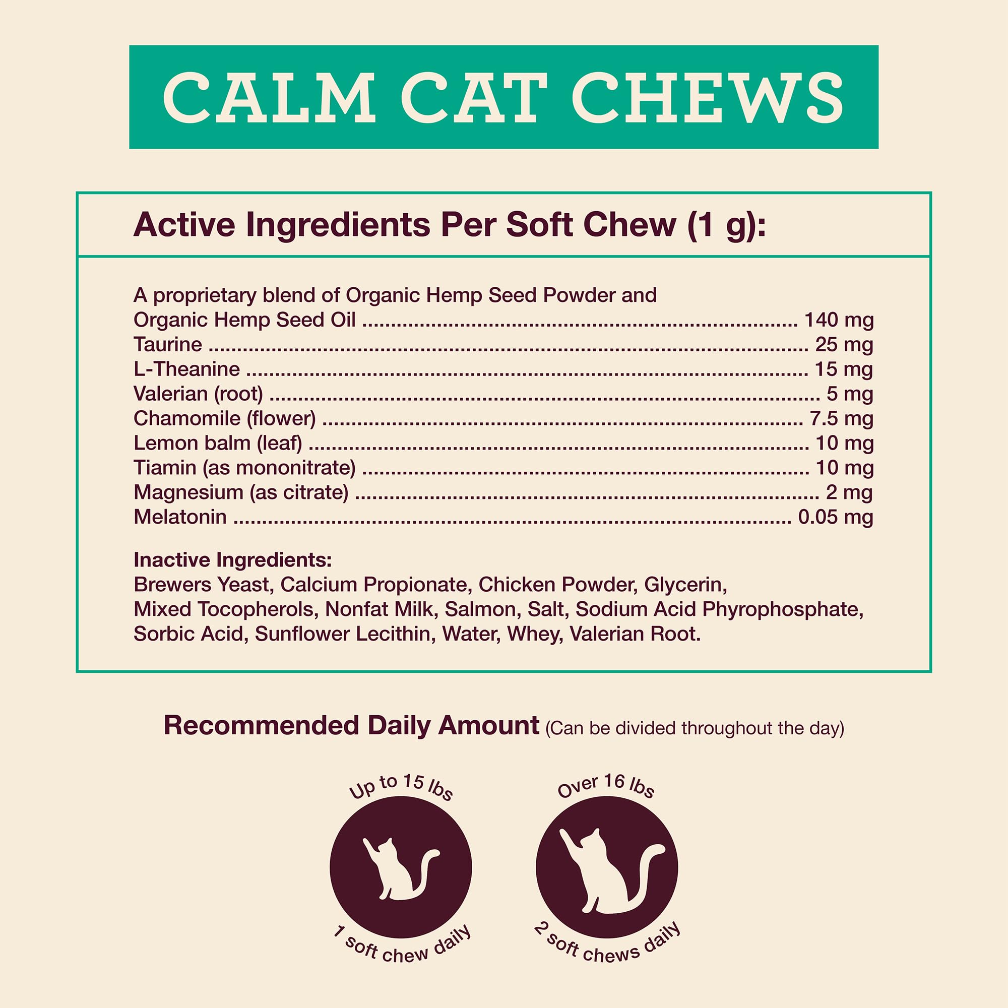 Hemp Well Calm Cat Soft Chews travel bottle ready for trips.