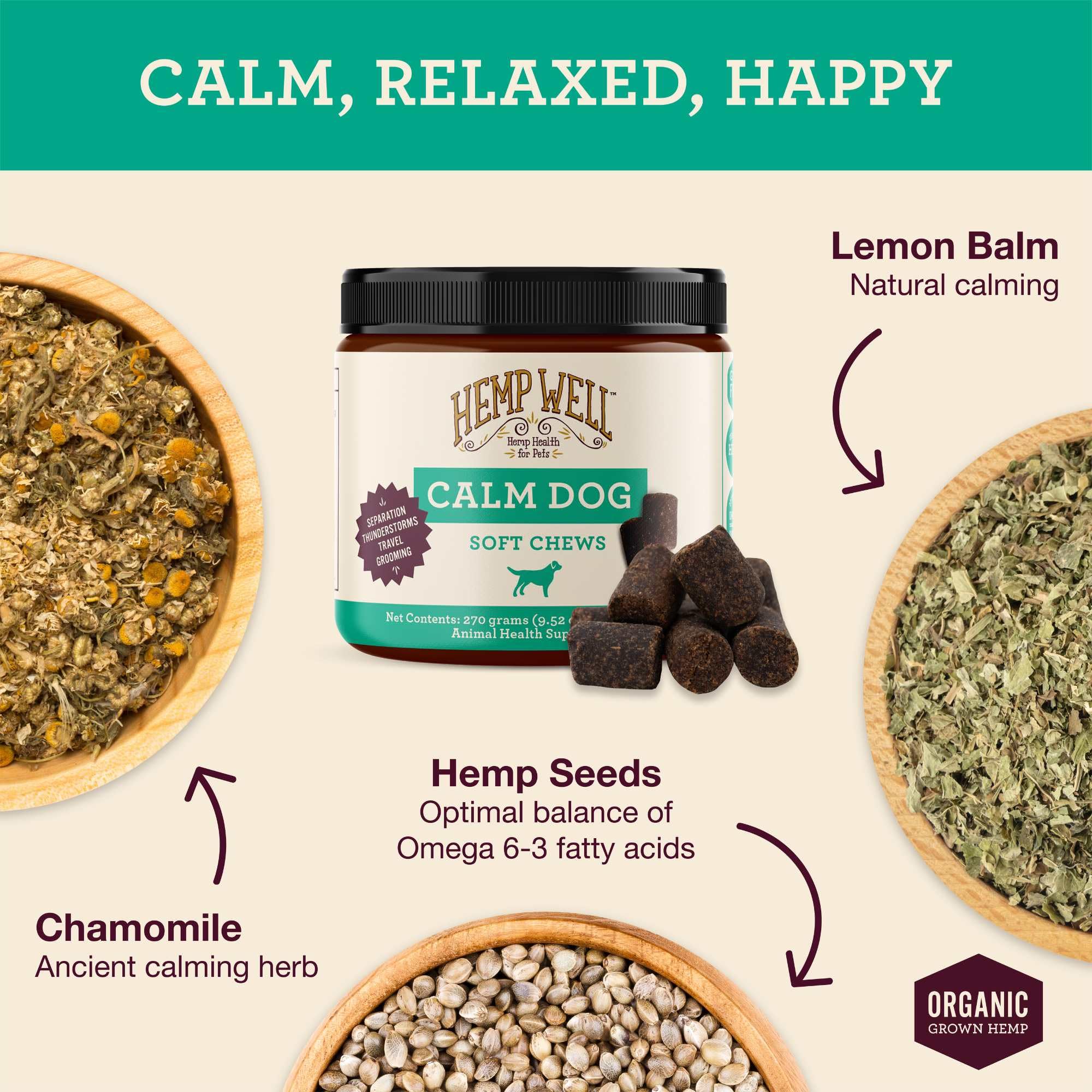 Beef-flavored chews enticing dogs while supporting daily emotional balance