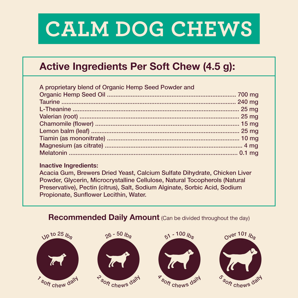 Relaxed dog scene showing calm mood with Hemp Well chews