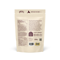 Hemp Well label close-up showing organic USA-grown sourcing for birds.