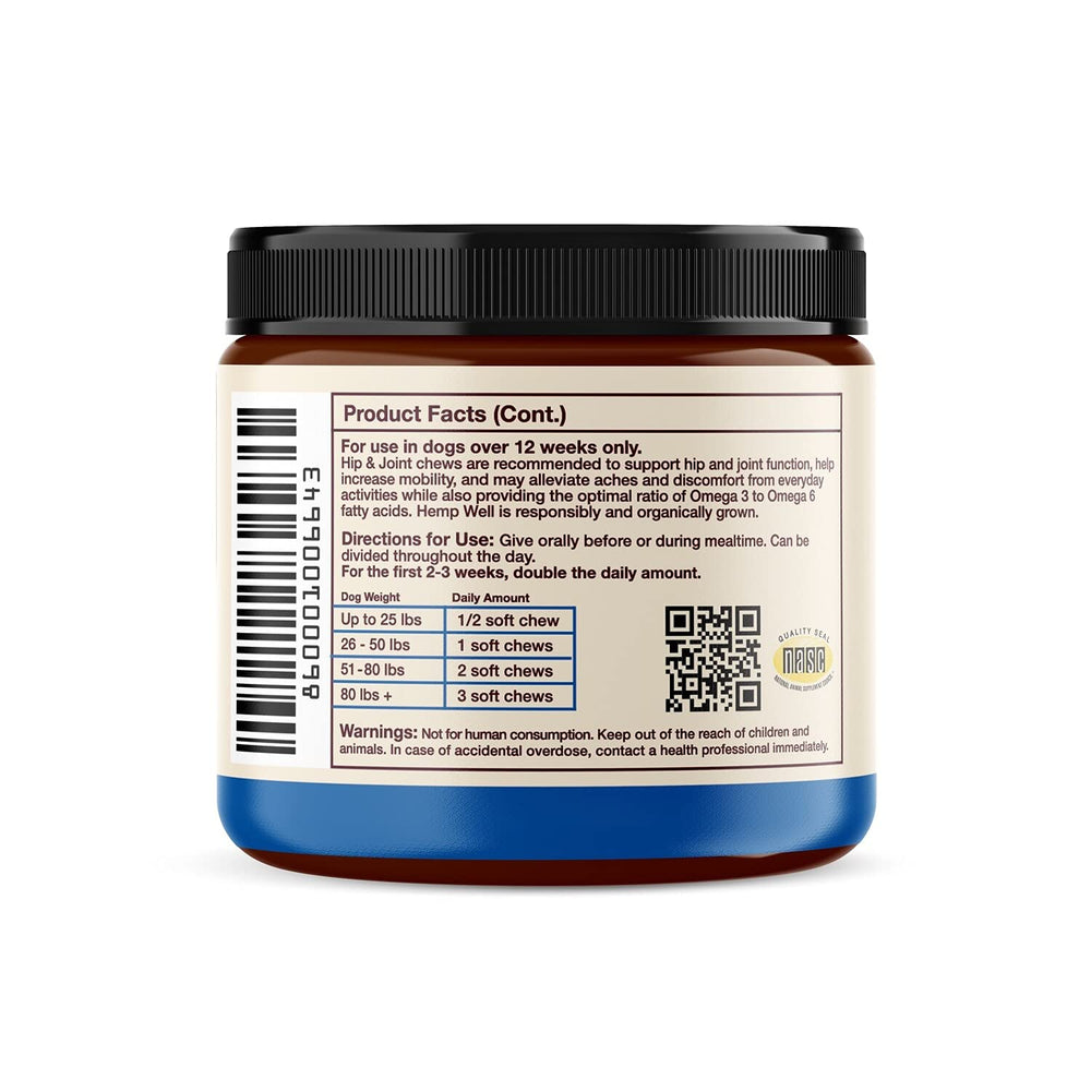 Hemp Well packaging is recyclable, supporting sustainable pet care.