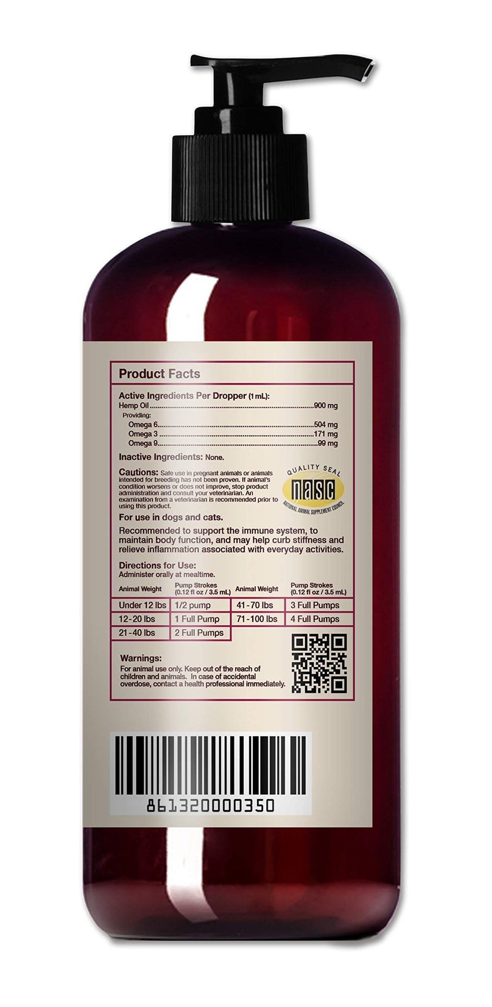 Hemp Well Thrive Oil packaging—organic sourcing for pets.