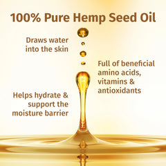 Hempz bottle showcases hemp seed oil and shea butter for skin comfort.