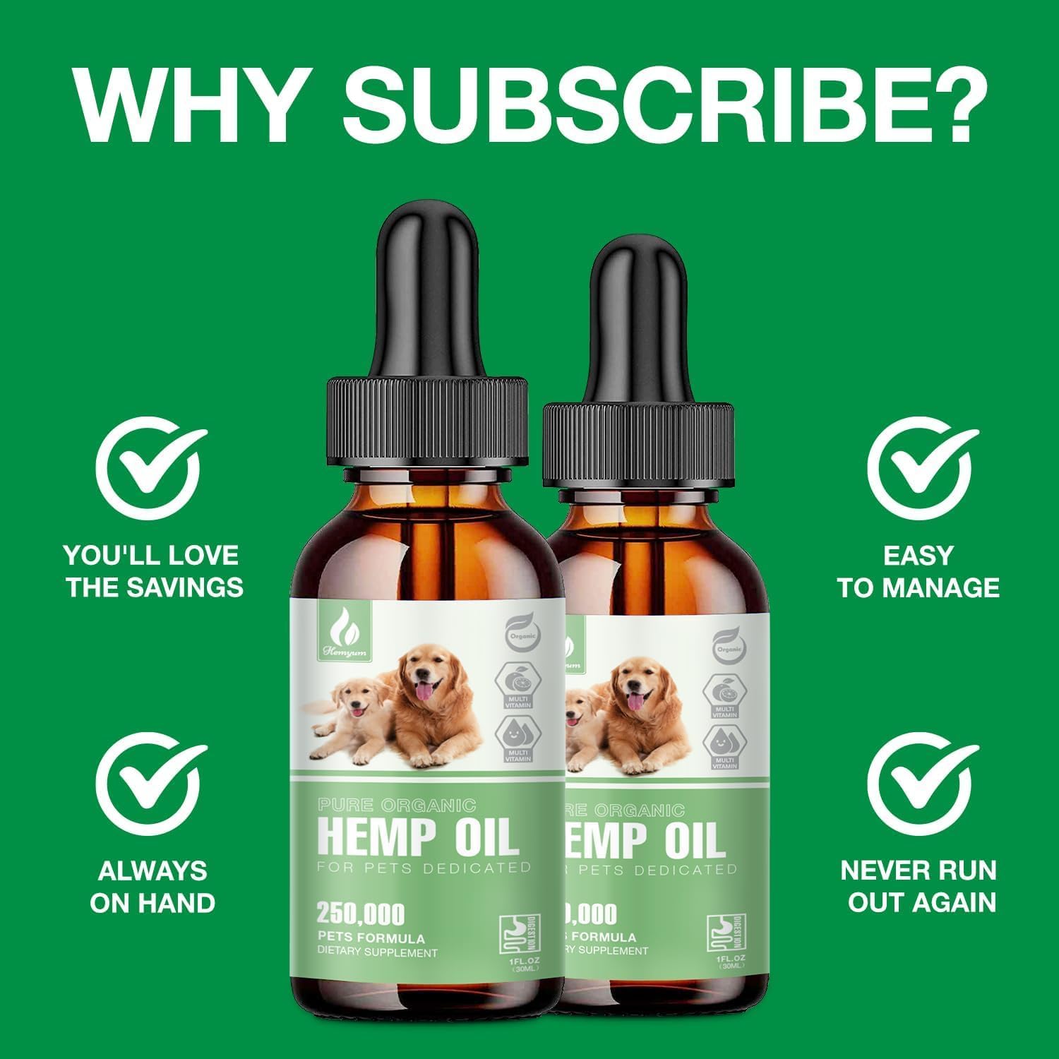 Hemyum easy administration droplet on pet food shows user-friendly dosage.