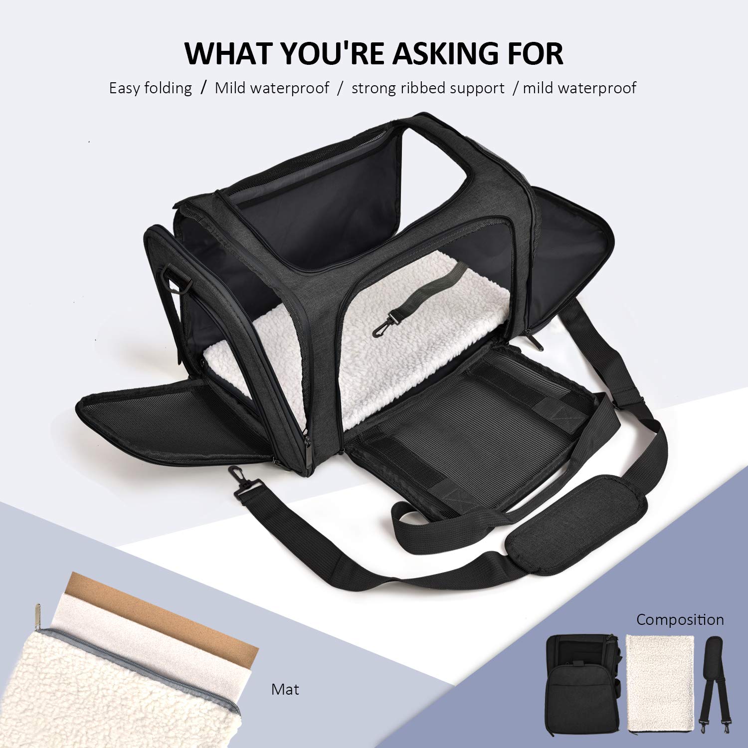 Henkelion cat carrier with waterproof fabric for reliable travel in any weather.