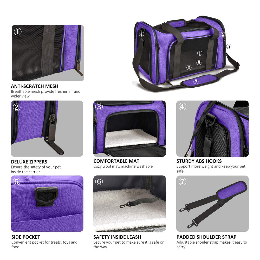 Henkelion dog carrier soft-sided travel bag for car journeys