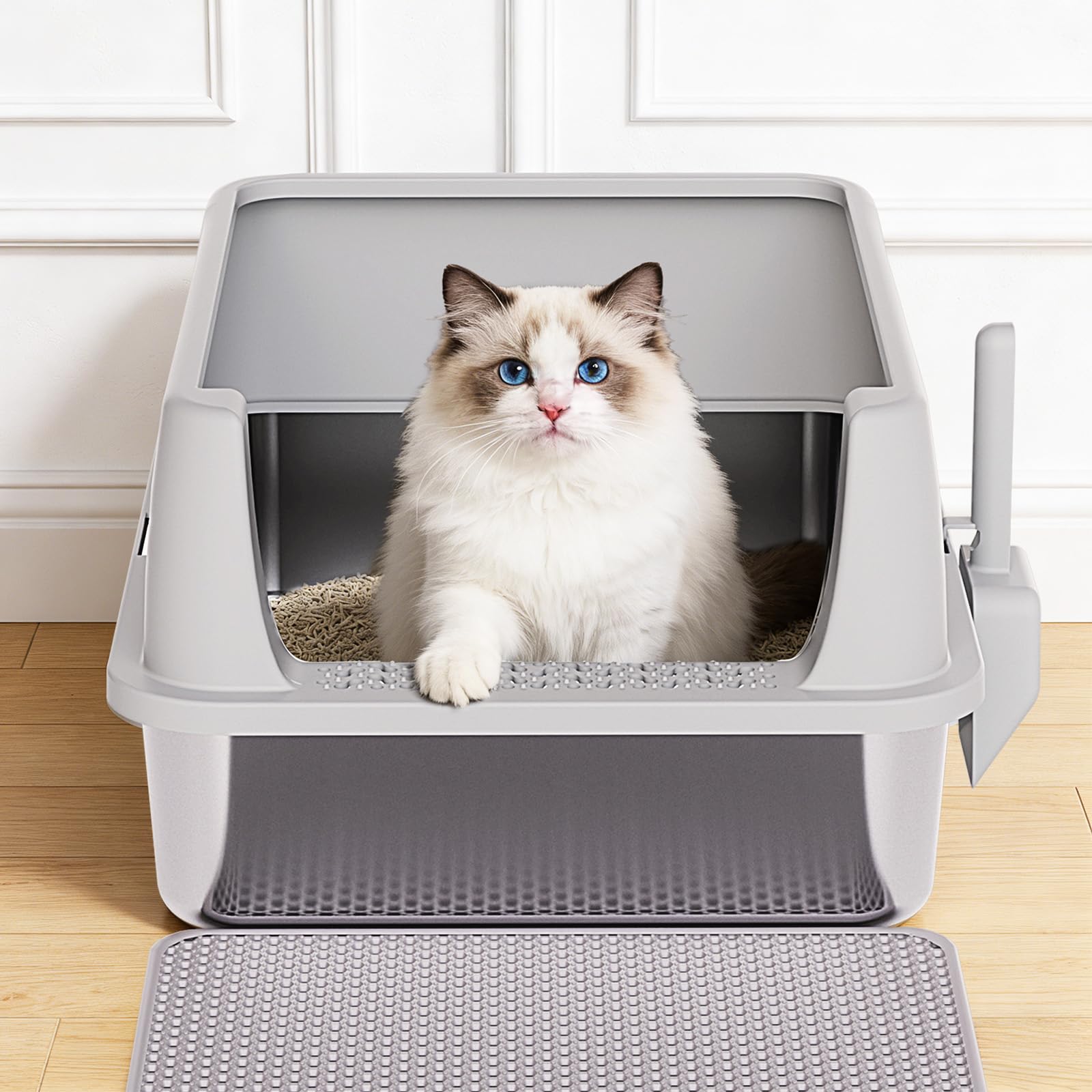 Henkelion double-layer cat litter mat traps litter at the entry.