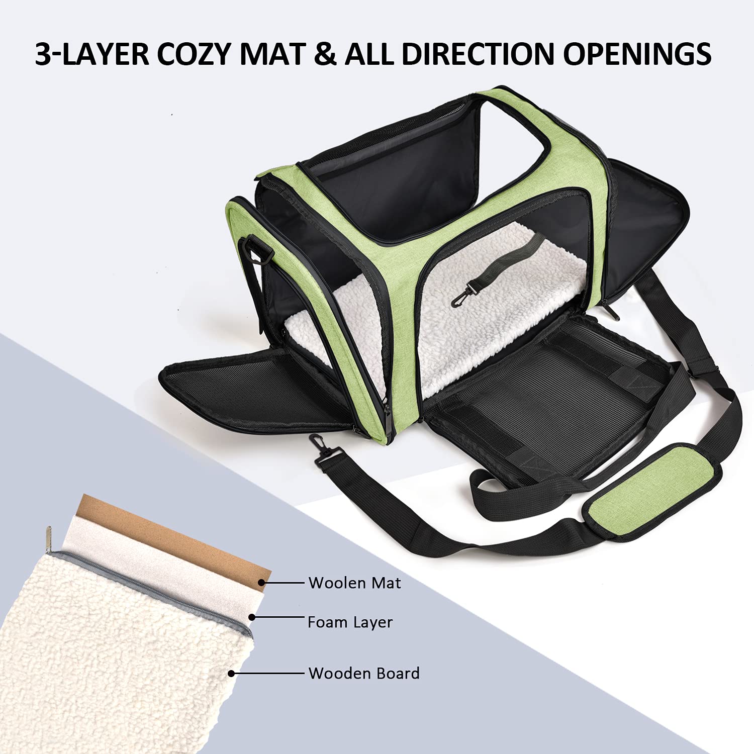 Henkelion large cat carrier durable polyester fabric for lightweight transport