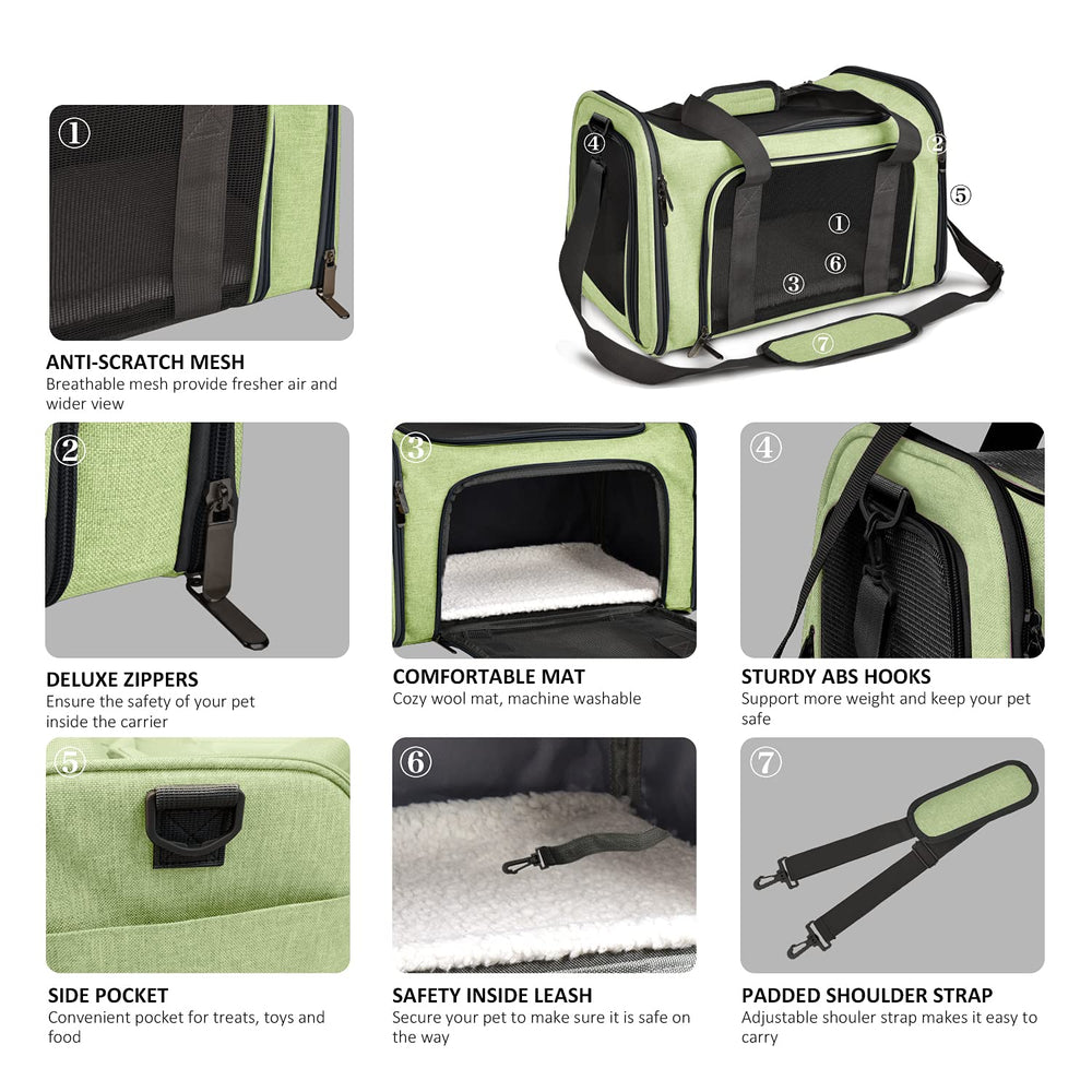 Henkelion large cat carrier four side mesh for ventilation and visibility