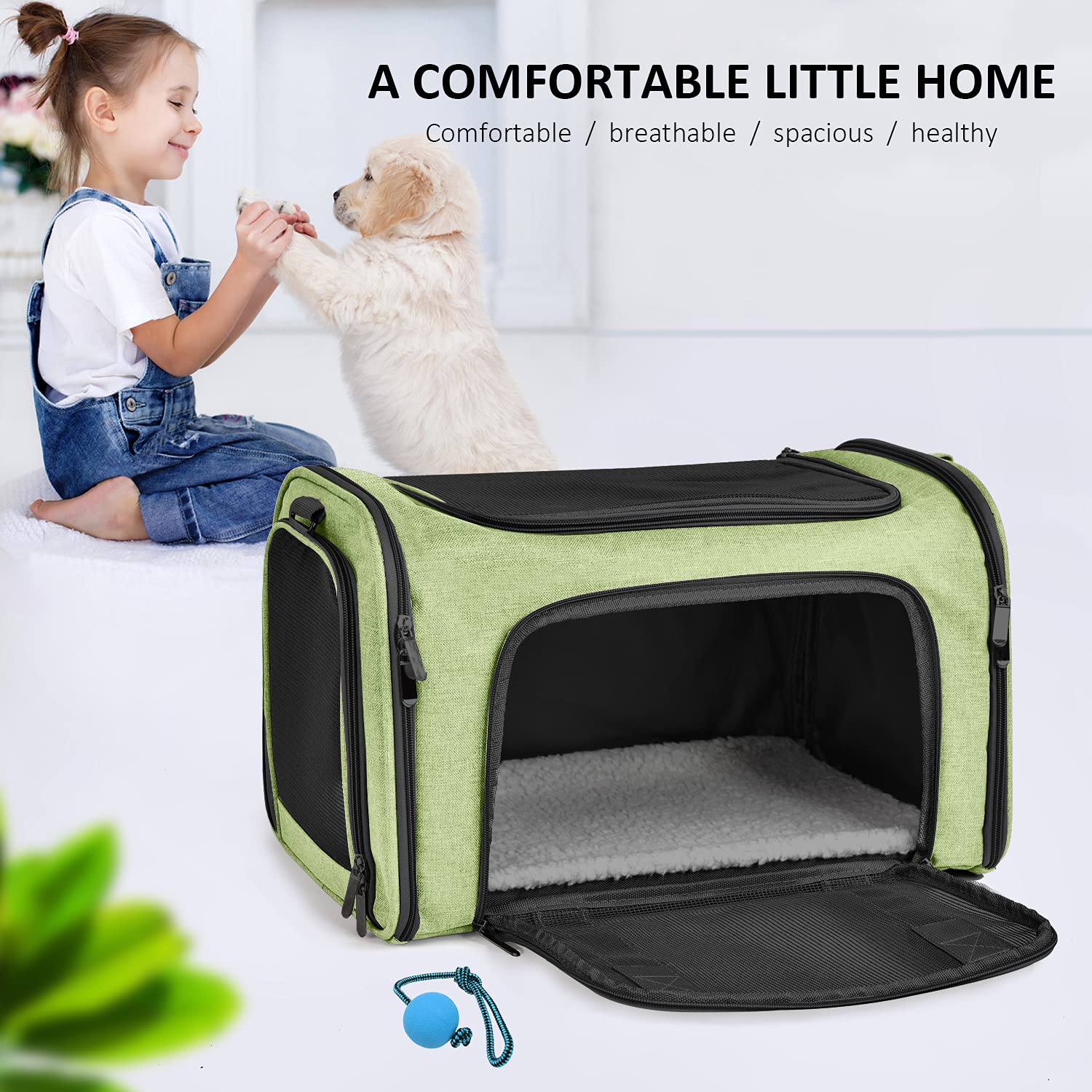 Henkelion large cat carrier secure zip closure for safety