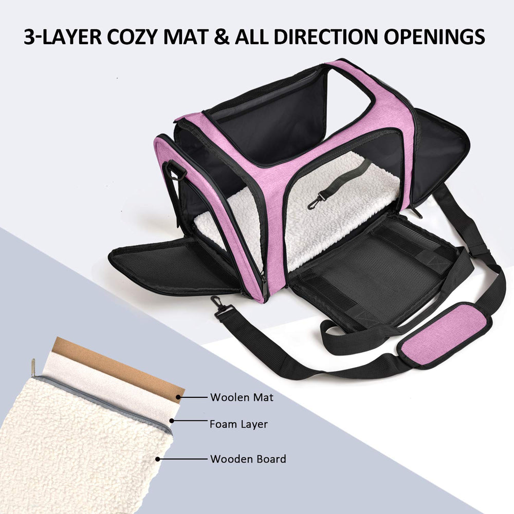 Henkelion large cat carrier side mesh ventilation keeps pets comfortable during rides