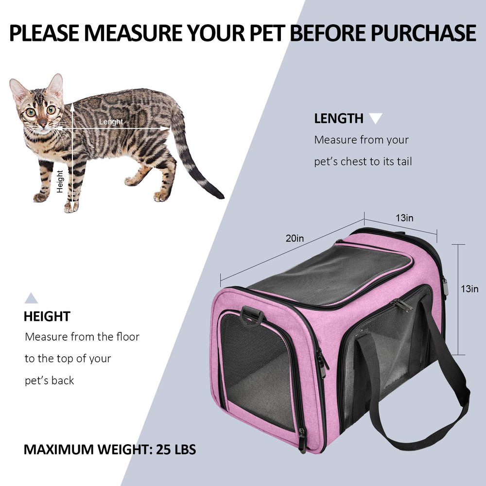 Henkelion large cat carrier soft sided open top for easy pet access