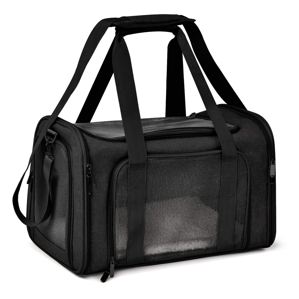 Henkelion large soft-sided carrier collapsible for easy storage and travel.
