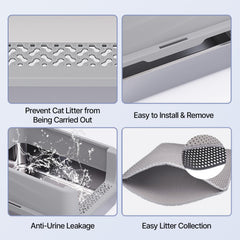 Henkelion non-porous stainless steel reduces odors for a fresher litter area.