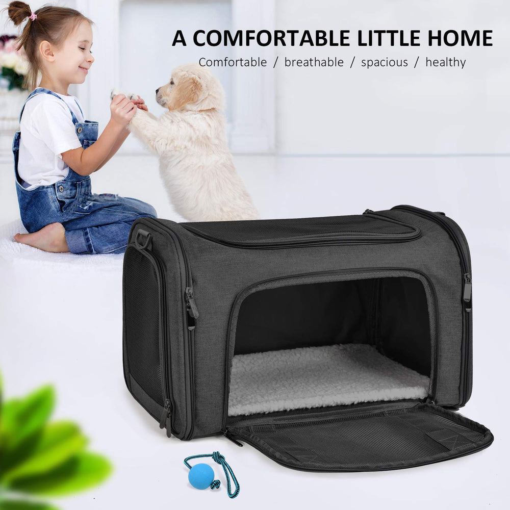 Henkelion medium-size carrier fits small to medium pets up to 15 lbs.