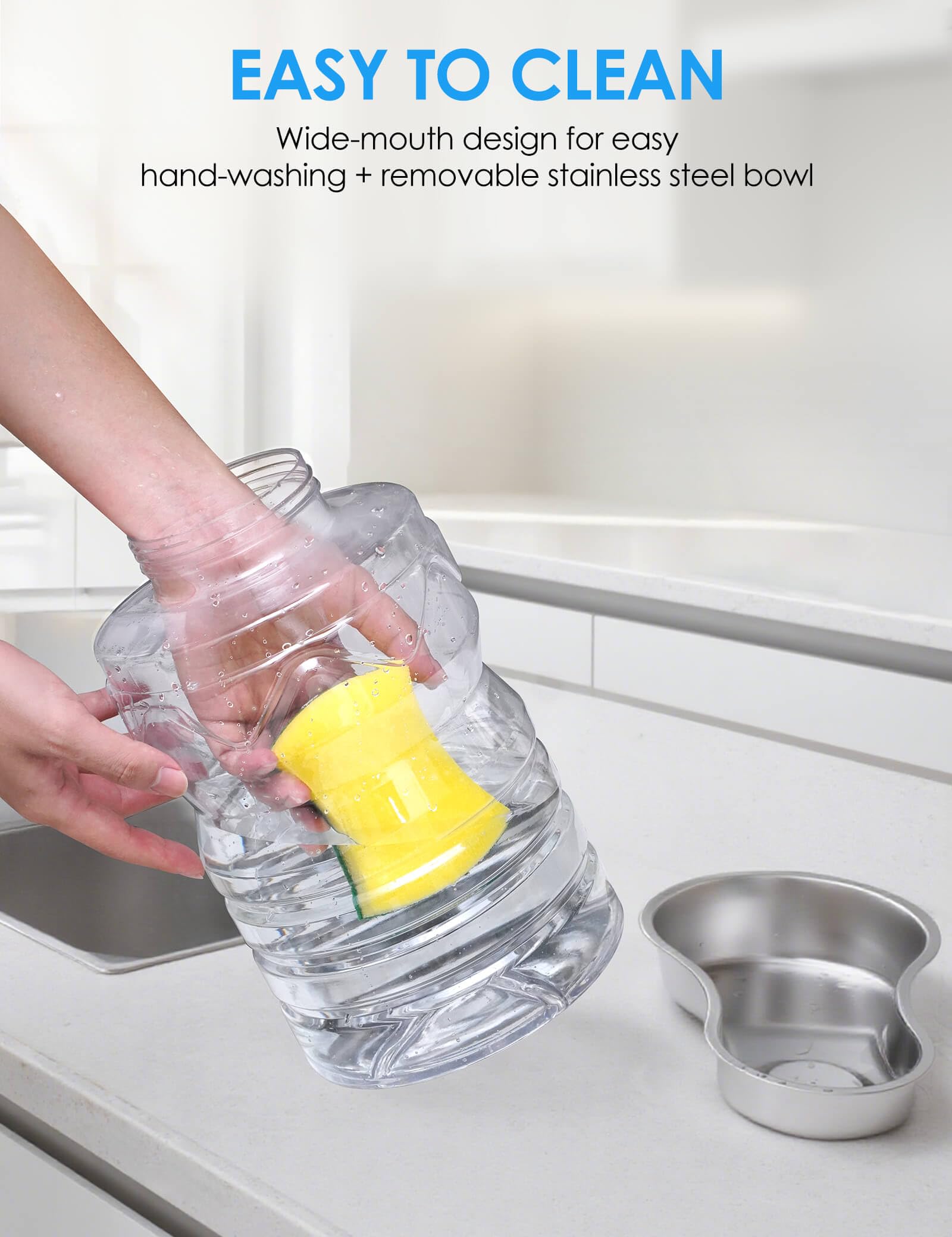 Heouvo 6.5L gravity reservoir provides steady refills for pets.