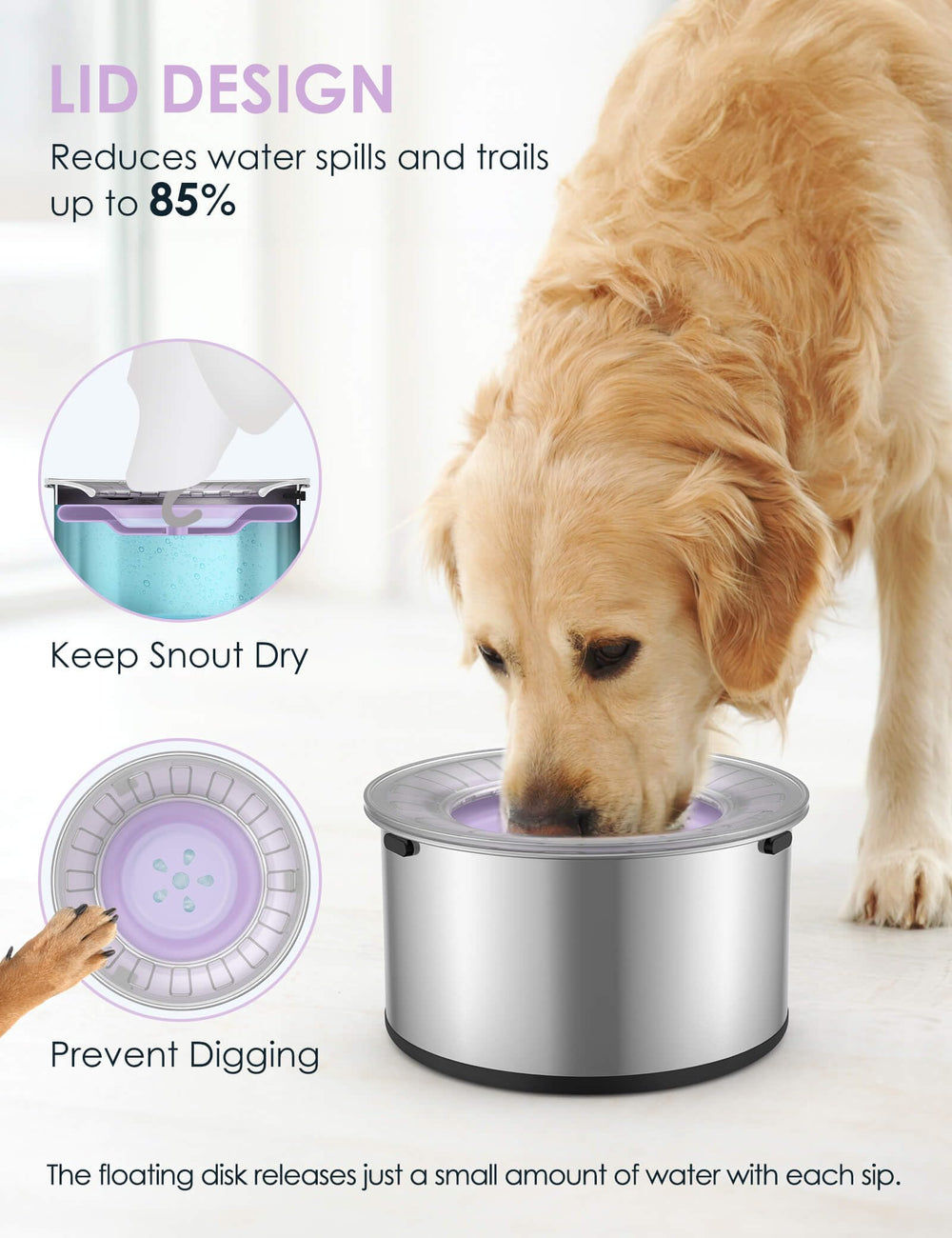Heouvo anti-slip silicone base protects floors and minimizes noise.