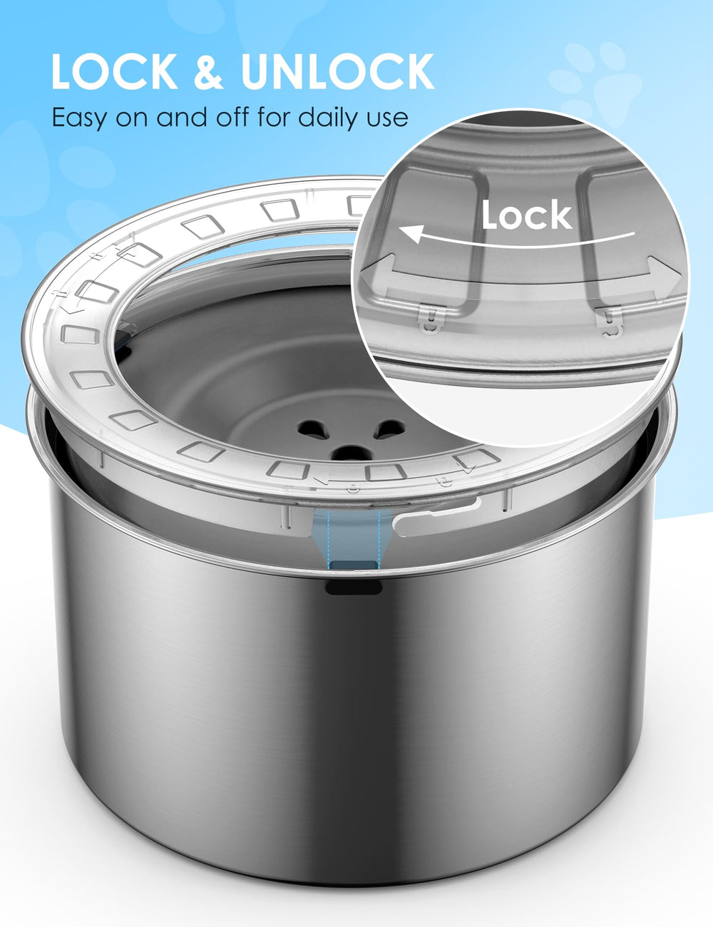 Heouvo car-friendly design keeps pets hydrated with a secure spill-free source.