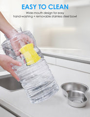 Heouvo gravity-fed reservoir auto-refills the bowl for continuous hydration
