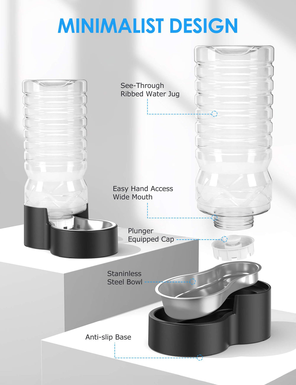 Heouvo large-capacity dispenser ideal for multi-pet households and travel