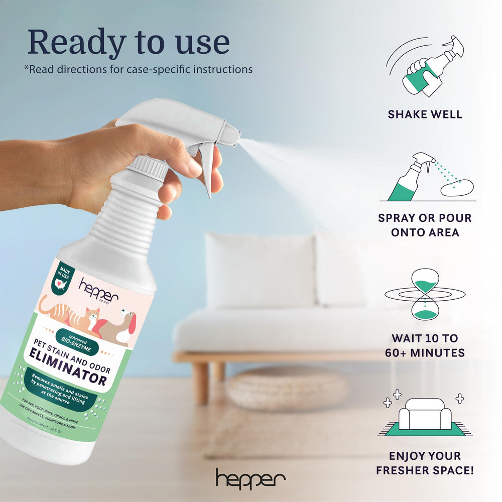Hepper spray in action with no heavy scrubbing required