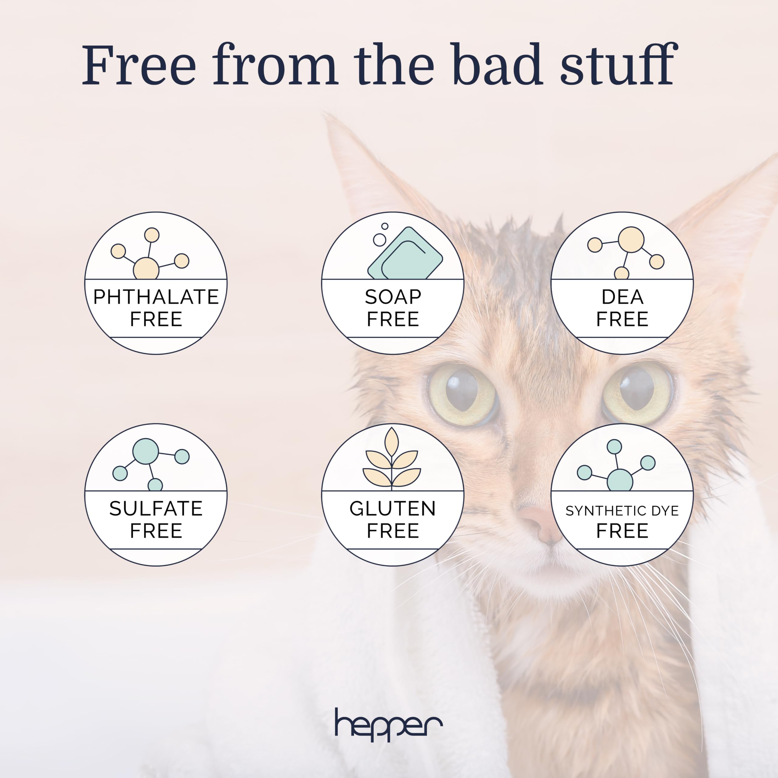 Hepper Oatmeal Shampoo ingredients label highlights vegan care.
