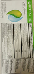 Herbalife Cell-u-loss tablet close-up emphasizing daily dosage for hydration support