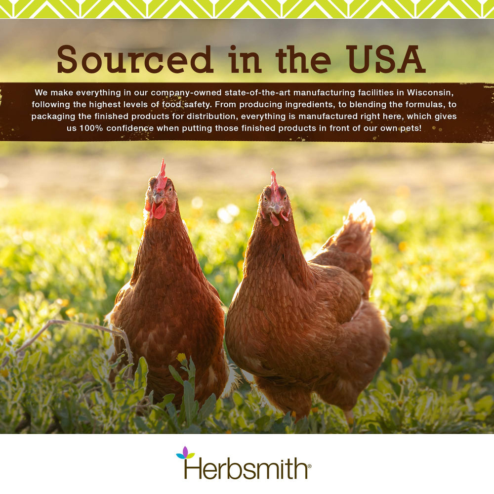 4.5oz resealable pouch of Herbsmith Kibble Seasoning for easy storage.