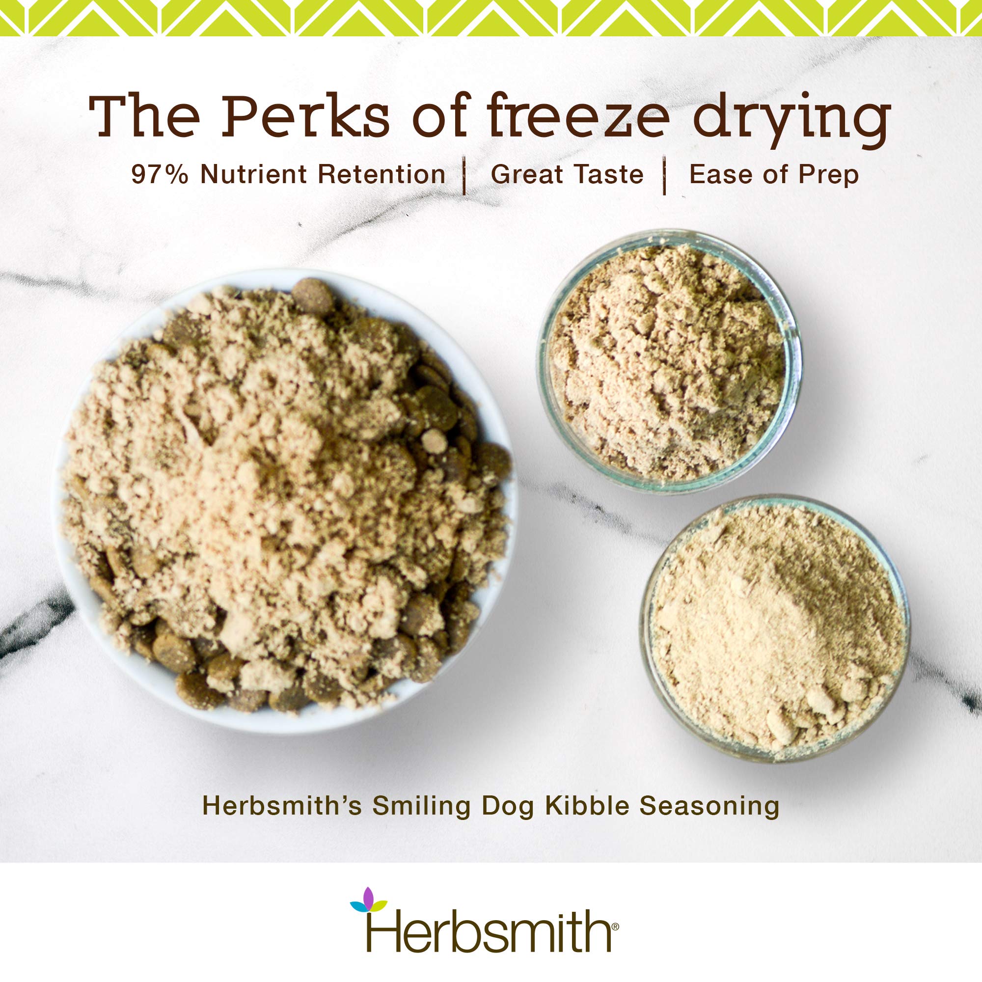 Herbsmith Kibble Seasoning picky-eater-delight boosts meal appeal.