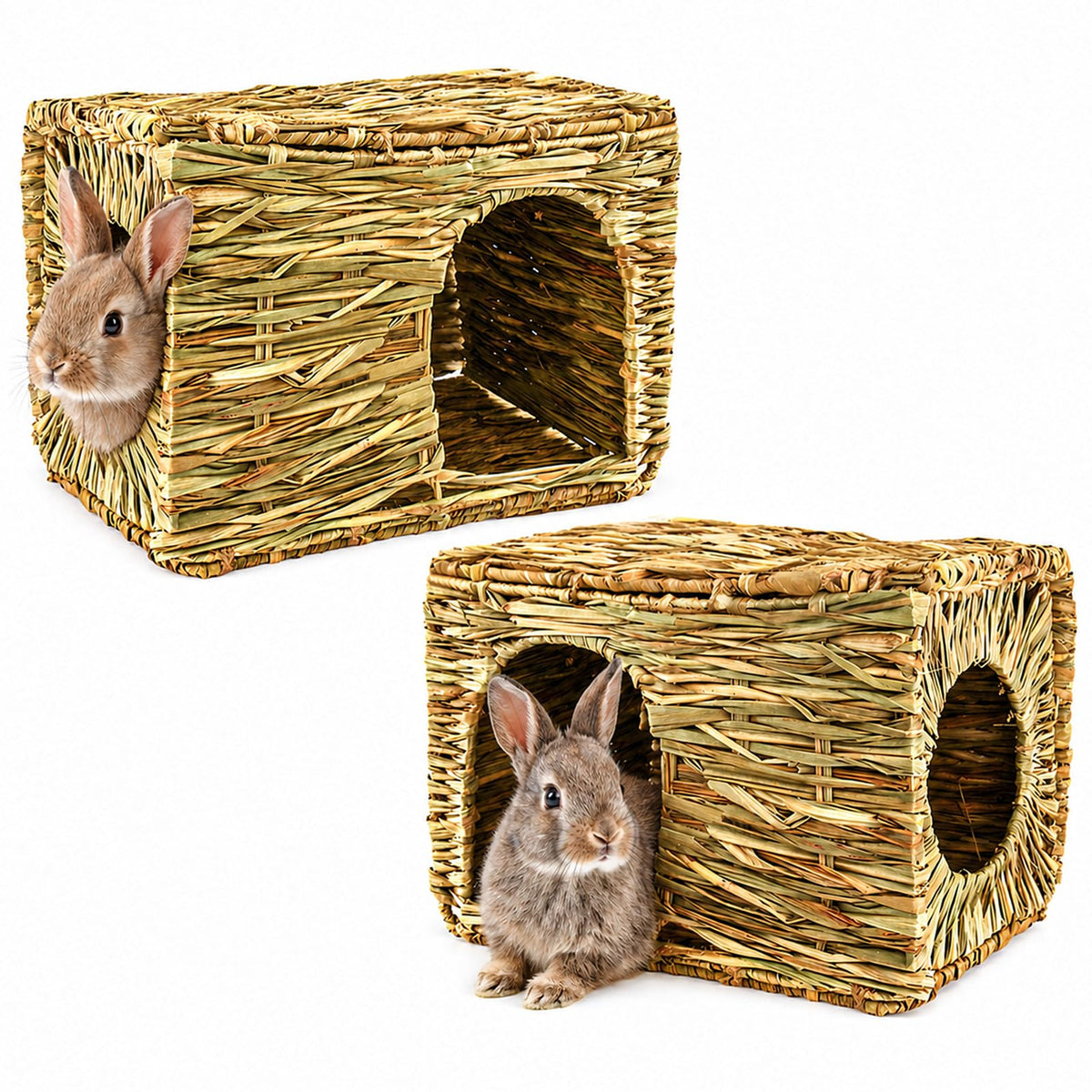 HERCOCCI grass house rabbit foldable hideout for comfortable play
