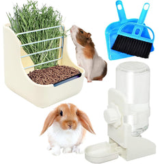 HERCOCCI rabbit hay-feeder bowl assembly shows tidy feeding and reduced wastes