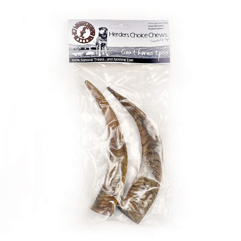 Dried goat horn chew for dogs, sourced from free-range goats, Herders Choice