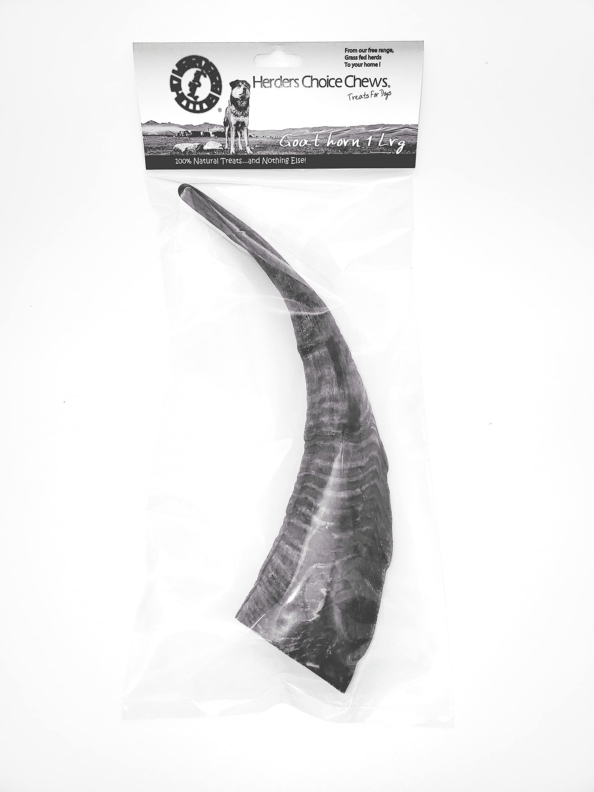 Herders Choice goat horn chew texture close-up showing rugged surface for satisfying gnaw.