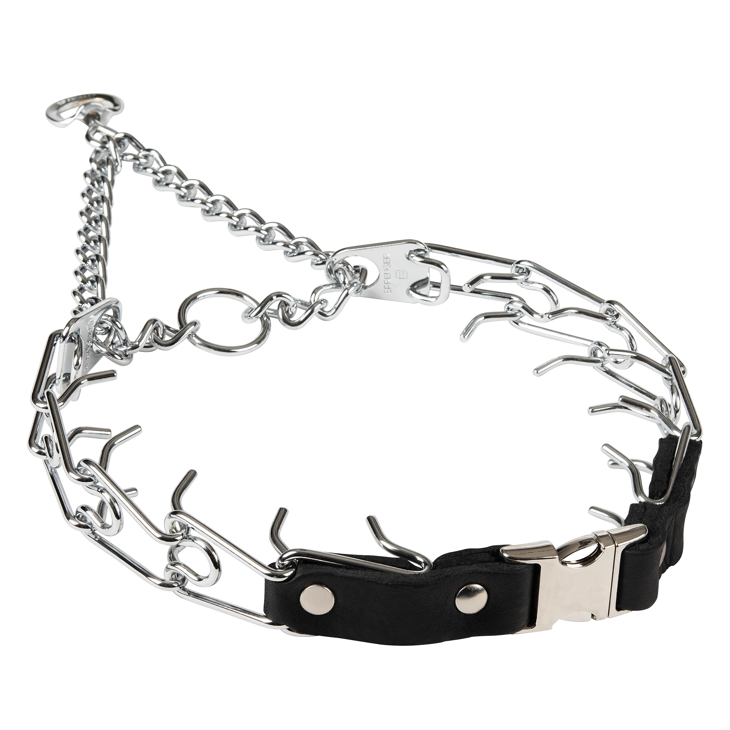 Herm Sprenger 3mm prong collar with quick-release buckle for easy training sessions.