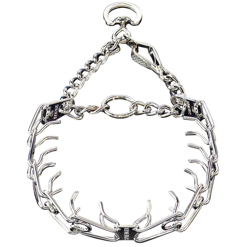Adjustable links on Herm Sprenger collar for a precise, secure fit.