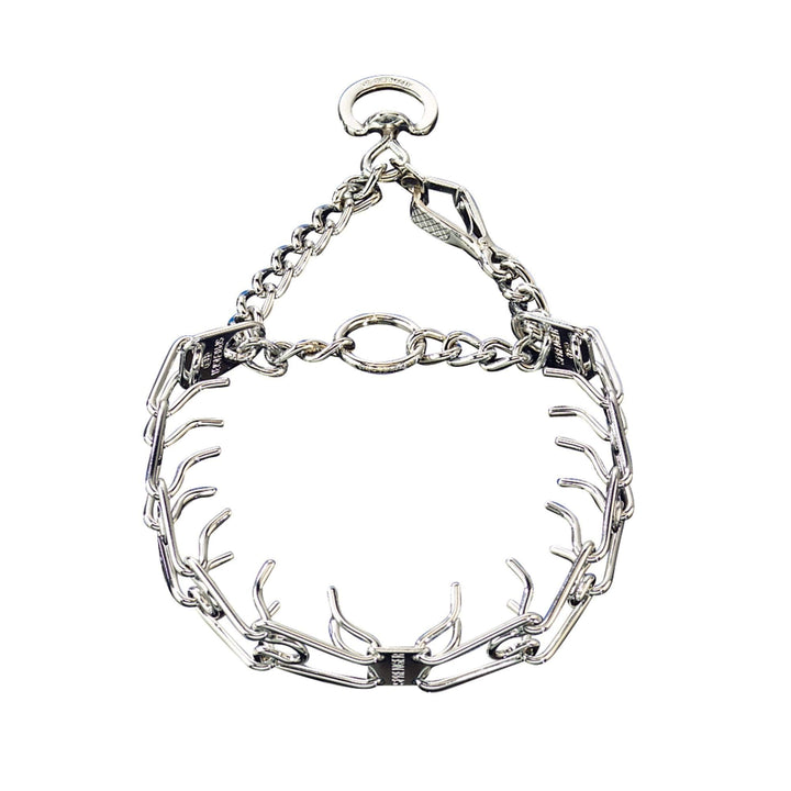Herm Sprenger chrome-plated training collar with quick-release snap for easy handling