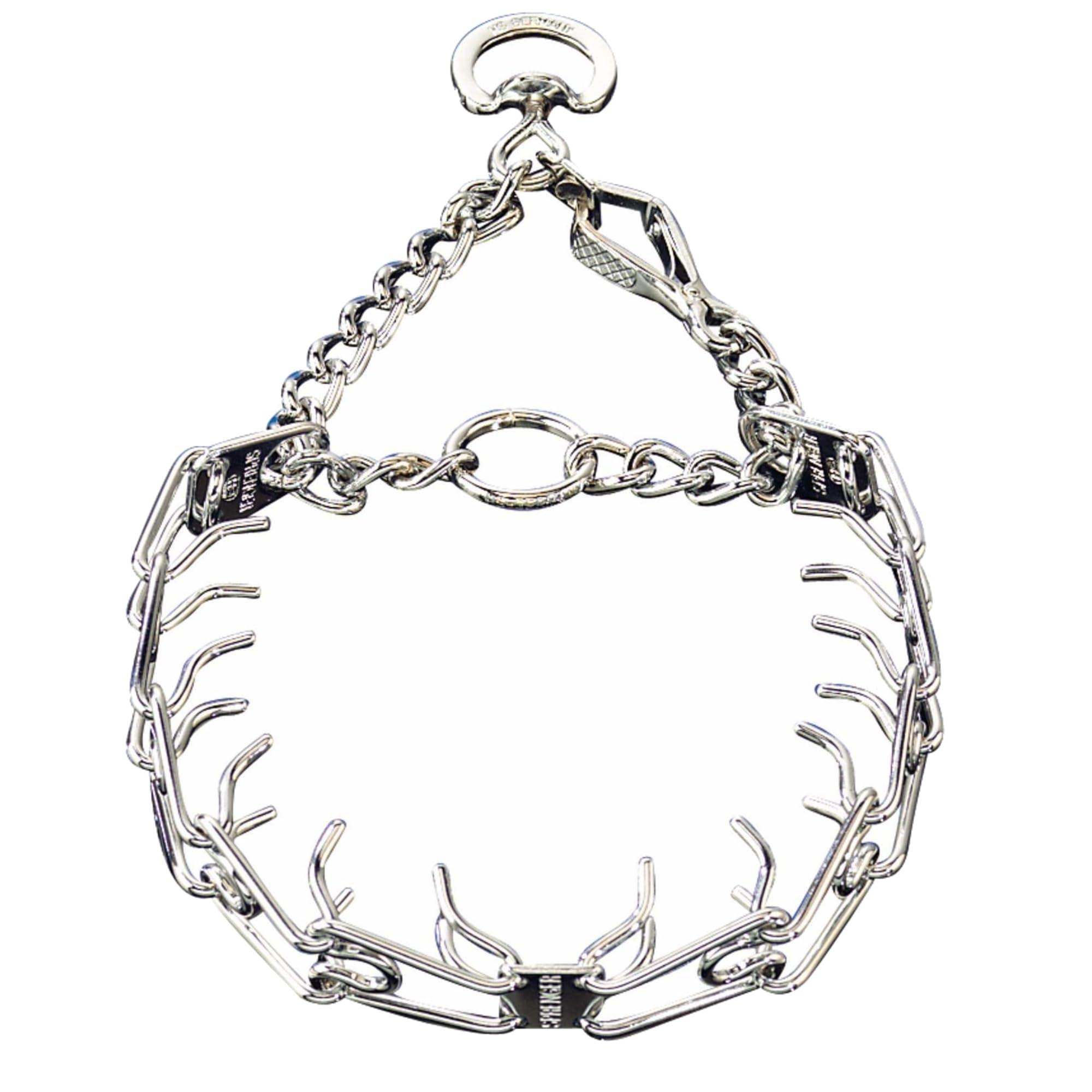 Herm Sprenger chrome prong collar, 25in, 4mm gauge for durable training and even pressure