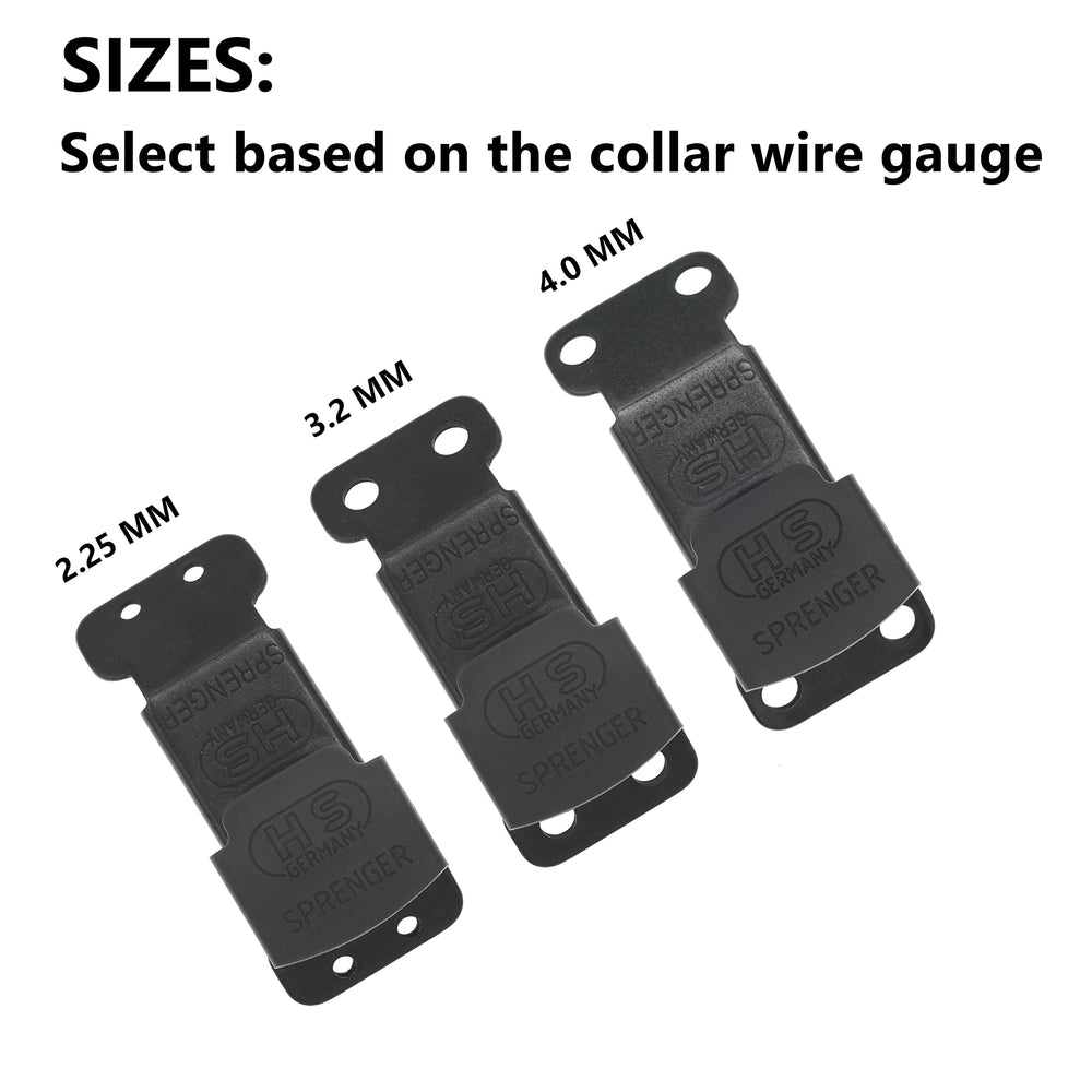 Herm Sprenger click lock sound indicating secure latch on collar.
