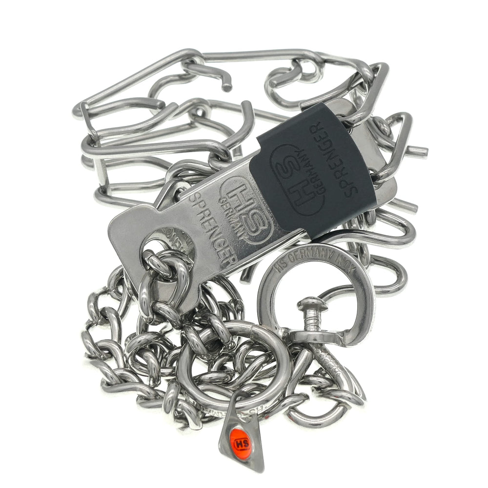 ClickLock buckle on Herm Sprenger collar enables easy on/off during outings