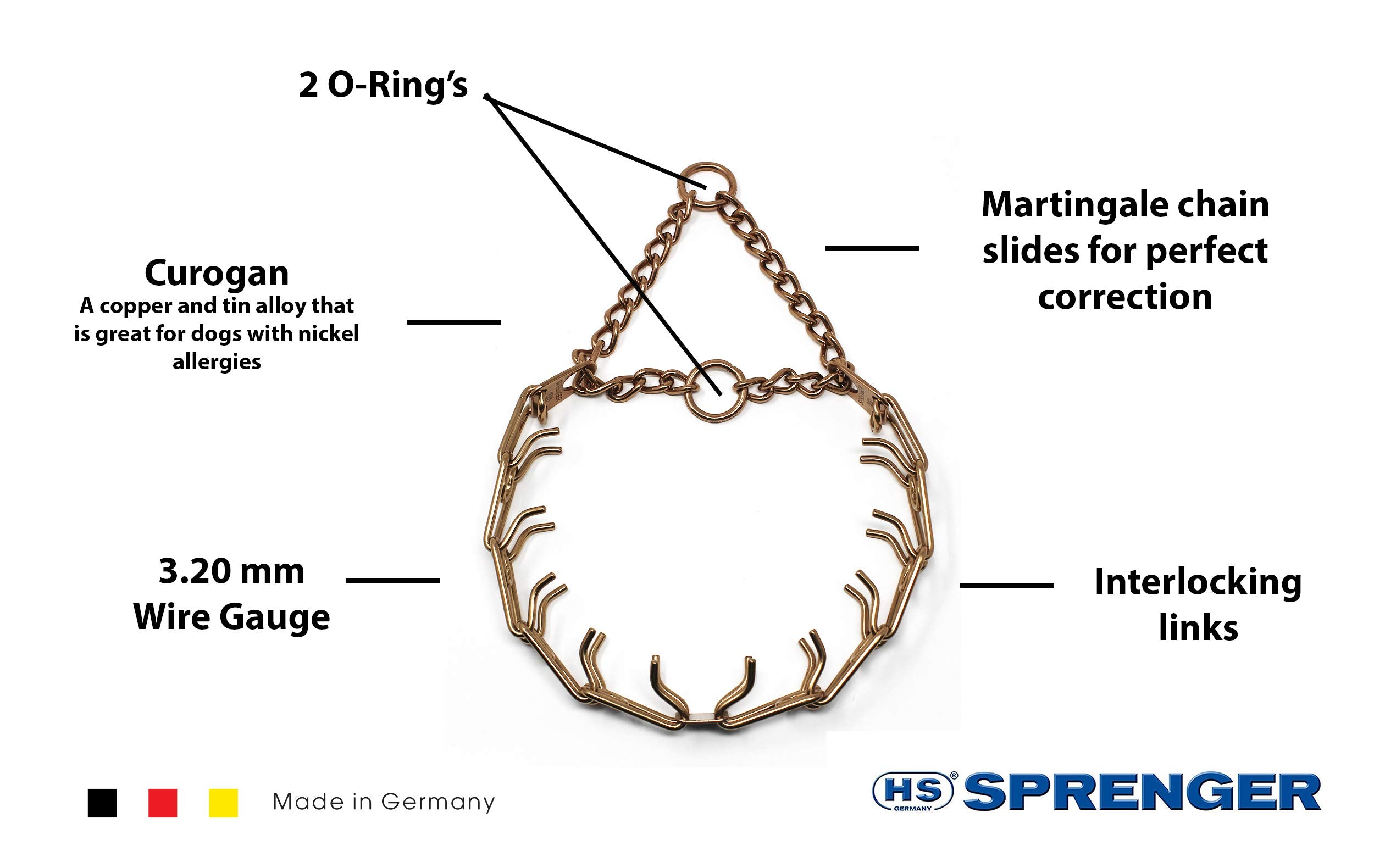 Herm Sprenger Curogan collar center plate connector allows symmetrical tightening