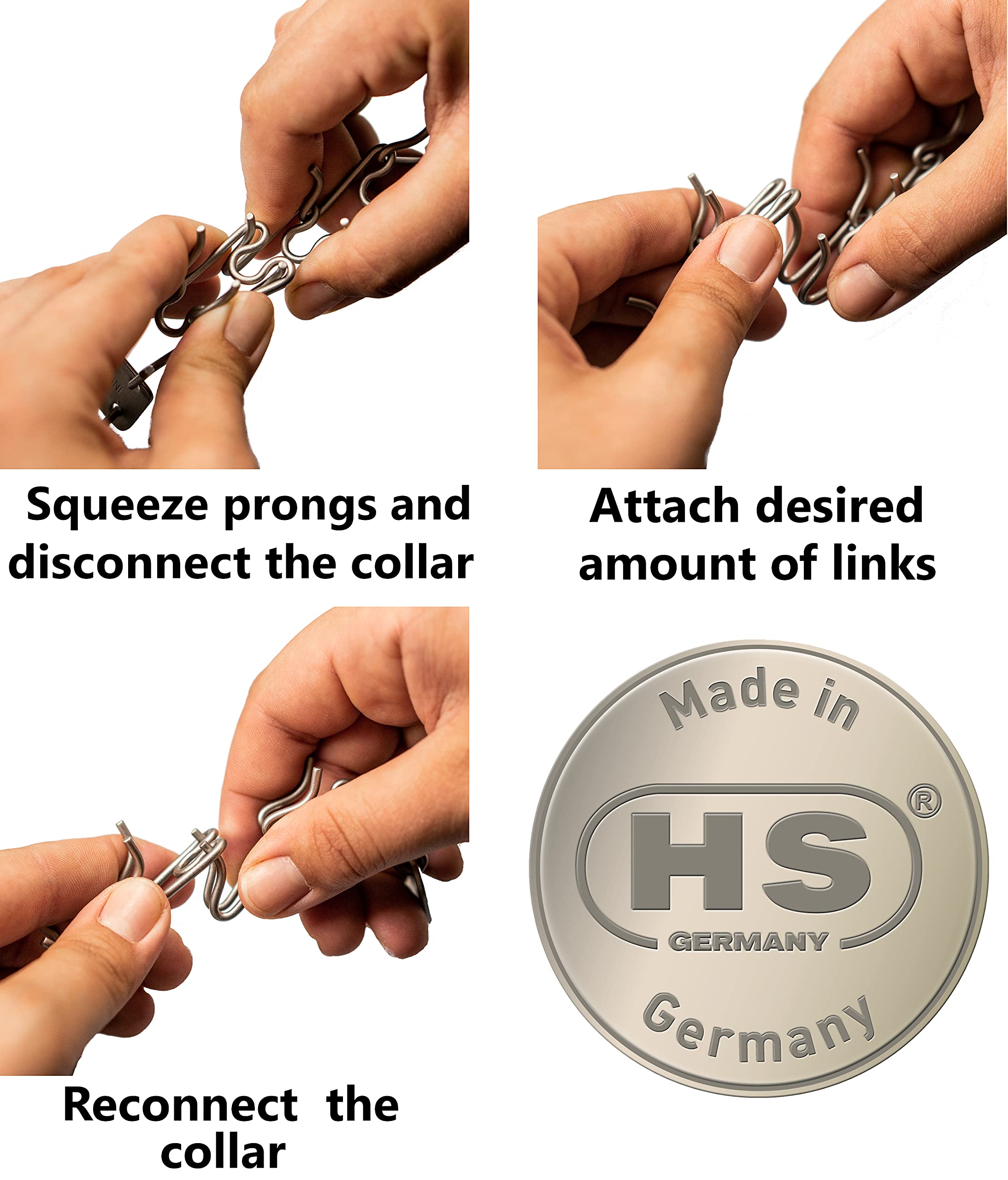 Herm Sprenger dog training accessory links pack supports customizable fit.