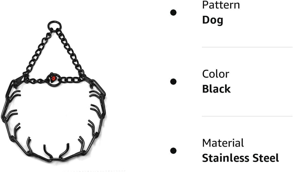 Durable black stainless steel finish of Herm Sprenger collar for long-term use.