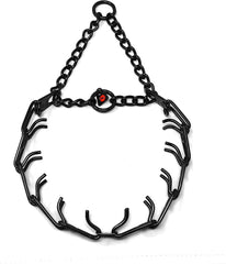 Herm Sprenger black stainless prong collar for 23-inch necks, ideal for controlled training.